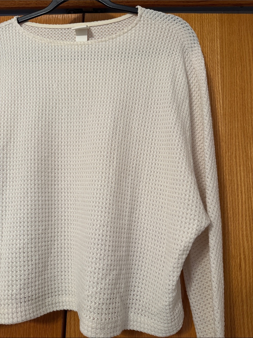 H&M Cream Waffle Knit Long Sleeve Top - Picture 3 of 4